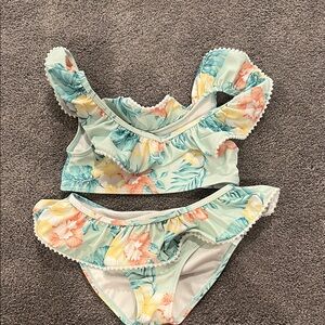 Janie and Jack Floral Ruffle Bikini Set